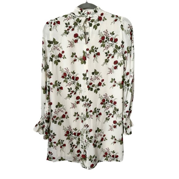 Reformation Jourdan Floral Mock Neck Mini Dress in Regency - Picture 4 of 11